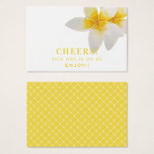 Fleurs tropicales jaunes | Billet de boisson Maria (Devant & derrière)
