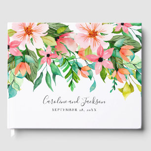 Fleurs tropicales Mariage d'été Livre d'or