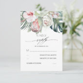 Fleurs tropicales Mariage rose pâle RSVP (Debout devant)