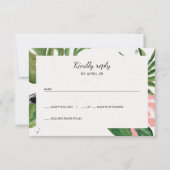 Fleurs tropicales mariage simple RSVP (Devant)