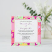 Fleurs tropicales + Monogramme, Invitations (Debout devant)