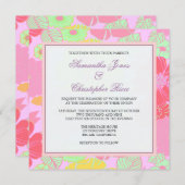 Fleurs tropicales + Monogrammes, Invitations (Devant / Derrière)