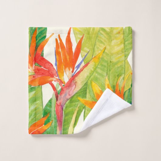 Fleurs tropicales | Oiseau du paradis (Gant de toilette)