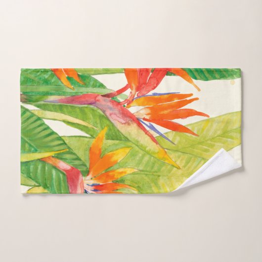 Fleurs tropicales | Oiseau du paradis (Serviette à main)