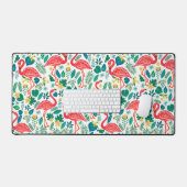 Fleurs tropicales roses flamants roses motif (Clavier et souris)
