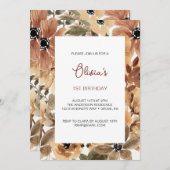 Fleurs tropicales séchées Invitation d'anniversair (Devant / Derrière)