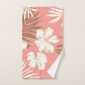 Fleurs tropicales sur arrière - plan de couleur pê (Serviette à main)