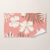 Fleurs tropicales sur arrière - plan de couleur pê (Serviette à main)
