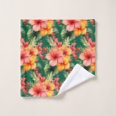 Fleurs tropicales verdoyantes (Gant de toilette)