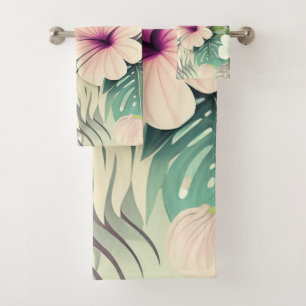 Fleurs tropicales vintages et feuillage