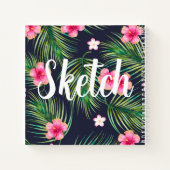 Fleurs tropicales Votre nom Carnet carnet de croqu (Dos)