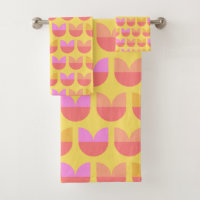 Fleurs Tulipes géométriques mignonnes Motif rose J