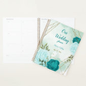 fleurs turquoise et bleu clair verdure mariage (Devant avec enveloppe)