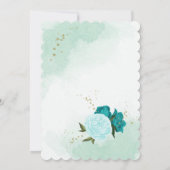 fleurs turquoise vert feuille carte de siège (Dos)