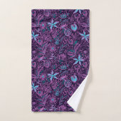Fleurs Turquoises et violettes tropicales Design f (Serviette à main)