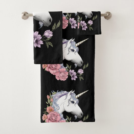Fleurs Unicorne Blanches Rose Noir (En situation)