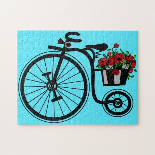 Fleurs Vélo Jigsaw Puzzle Cadeau (Horizontal)
