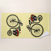 Fleurs Vélo Serviette de plage - Votre couleur (Devant)