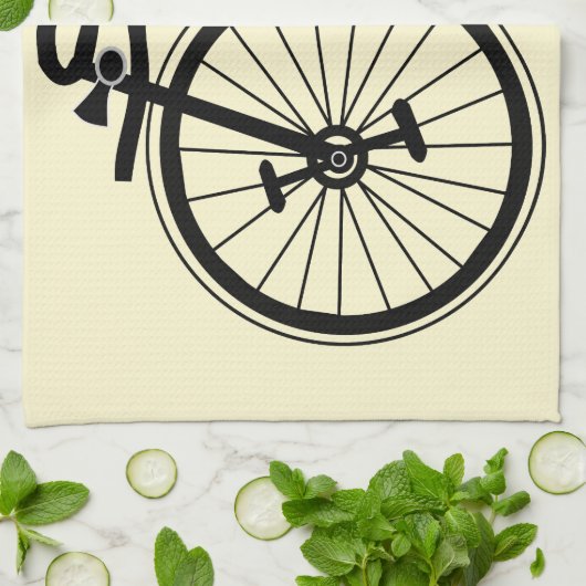Fleurs Vélos Serviette de cuisine (Plié)