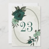 fleurs vert émeraude numéro de table géométrique (Dos)