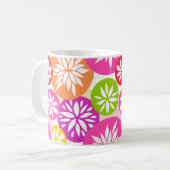 Fleurs vert et orange rose pâle Mug (Devant gauche)