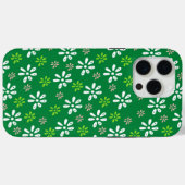 Fleurs vert foncé Motif iPhone 15 Pro Max Coque (Verso (horizontal))