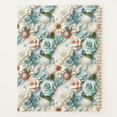 Fleurs vert pâle crème script de nom 2026 (Dos)