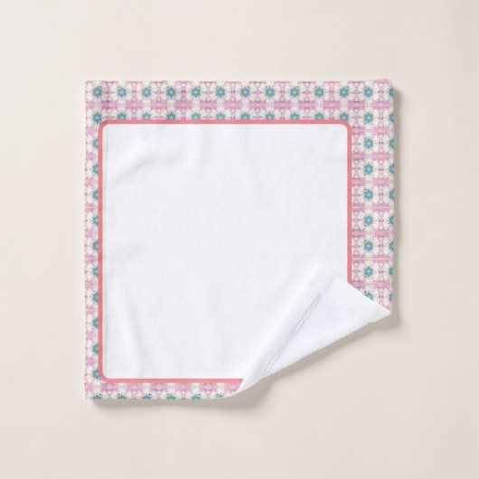 Fleurs vertes Blanc Simple Non Zoom var 1 (Gant de toilette)