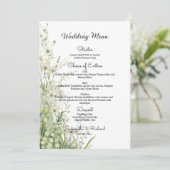 Fleurs vertes Dusty Sage 5x7'' Menu Mariage (Debout devant)
