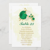 fleurs vertes et blanches carte de sièges or (Devant / Derrière)