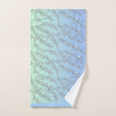 FLEURS VERTES ET BLEUES (Serviette à main)