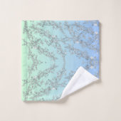 FLEURS VERTES ET BLEUES (Gant de toilette)