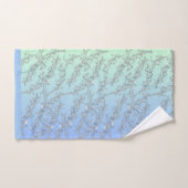 FLEURS VERTES ET BLEUES (Serviette à main)