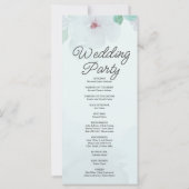 Fleurs vertes et verdure Programme de mariage vert (Dos)