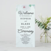 Fleurs vertes et verdure Programme de mariage vert (Debout devant)