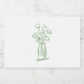 Fleurs Vertes | Étiquette de Bouteille de Vin Flor (Étiquettes simples)