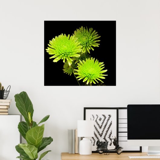 Fleurs vertes Imprimer / Poster (Bureau à domicile)
