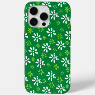Fleurs vertes Motif iPhone 15 Pro Max Coque