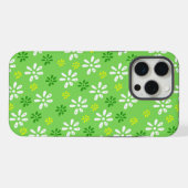 Fleurs vertes Motif iPhone 15 Pro Max Coque (Verso Horizontal)