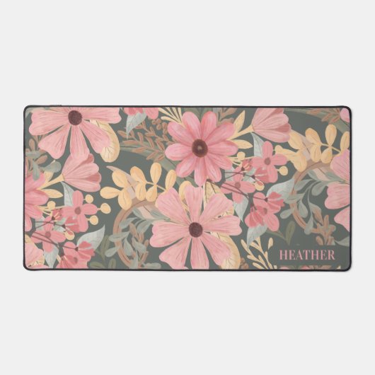 Fleurs vertes rose Sage Laisser Motif Aquarelle (Recto)