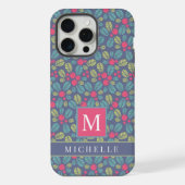 Fleurs vertes roses bleues gris personnalisables (Verso)