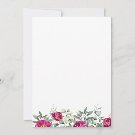 Fleurs vertes roses Sage Enregistrer la carte de d (Dos)