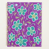 Fleurs vertes sur design pourpre (Devant)