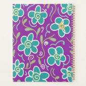 Fleurs vertes sur design pourpre (Dos)