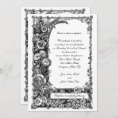 Fleurs victoriennes Faire-part de mariage (Devant / Derrière)