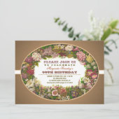 Fleurs victoriennes invitations vintages d'anniver (Debout devant)