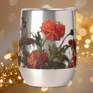 Fleurs Vintage Floral Art Élégant Monogramme Or