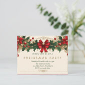 Fleurs Vintage : Invitation de Noël Rétro (Debout devant)