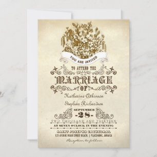 fleurs vintage invitations de mariage