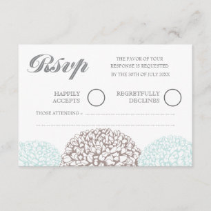 Fleurs vintages Aqua Blue Wedding RSVP